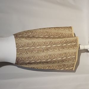 Reptile Print Leather Skirt